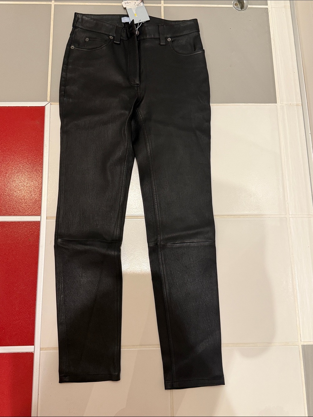Black Genuine Leather Women's Jeans - Sleek Slim Fit